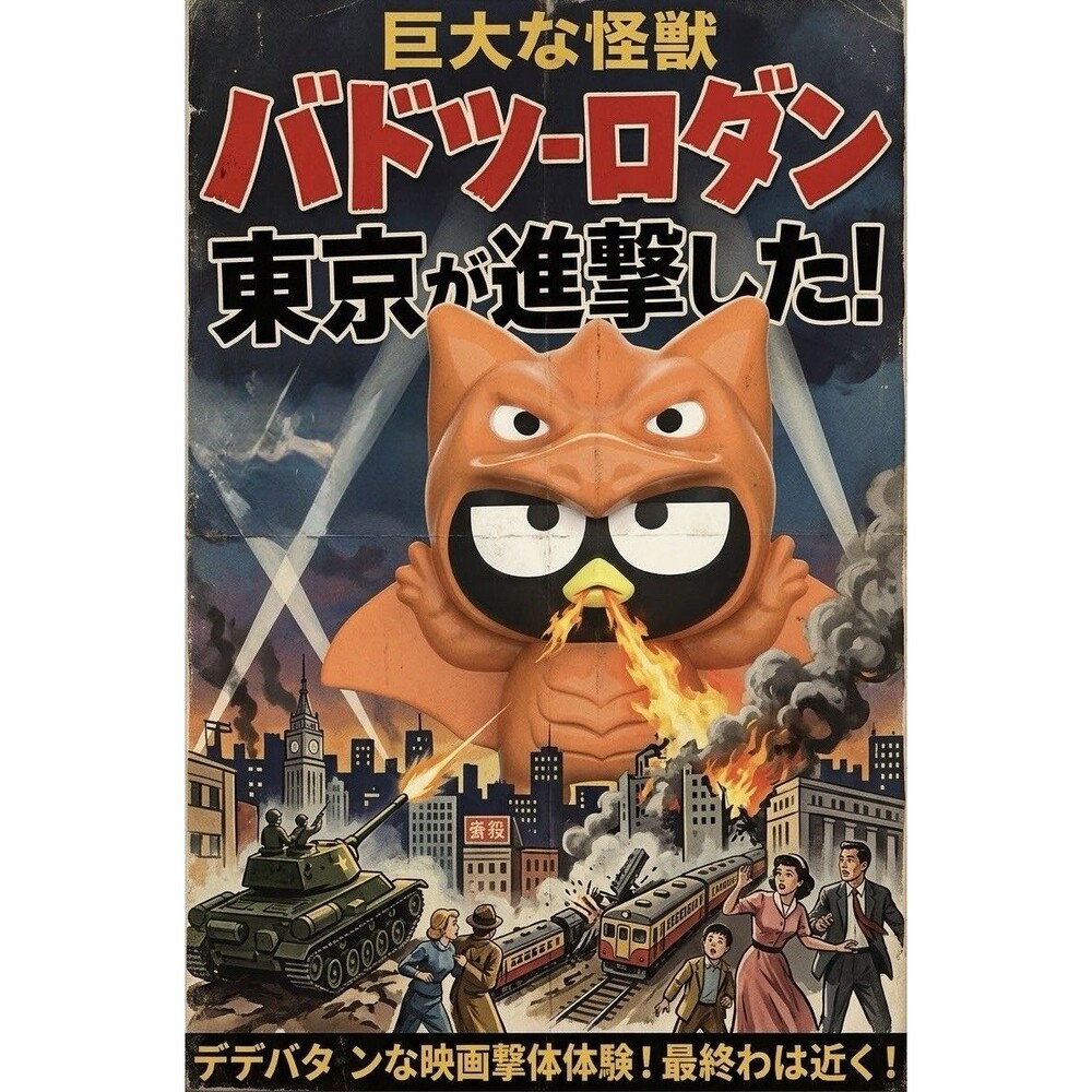 2026 McDonald’s Cute Meets Kaiju Happy Meal Toy#07- Badtz Maru/Rodan
